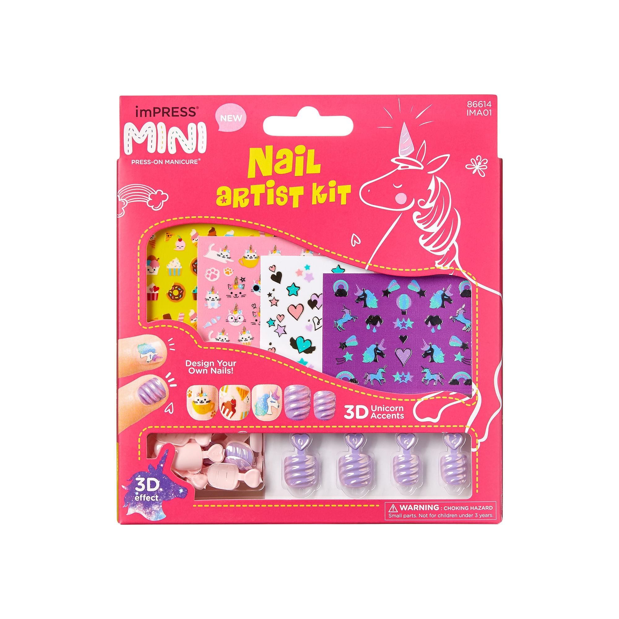 Unha Postiça ImPRESS Mini Kit Infantil Nail Art  Kiss New York