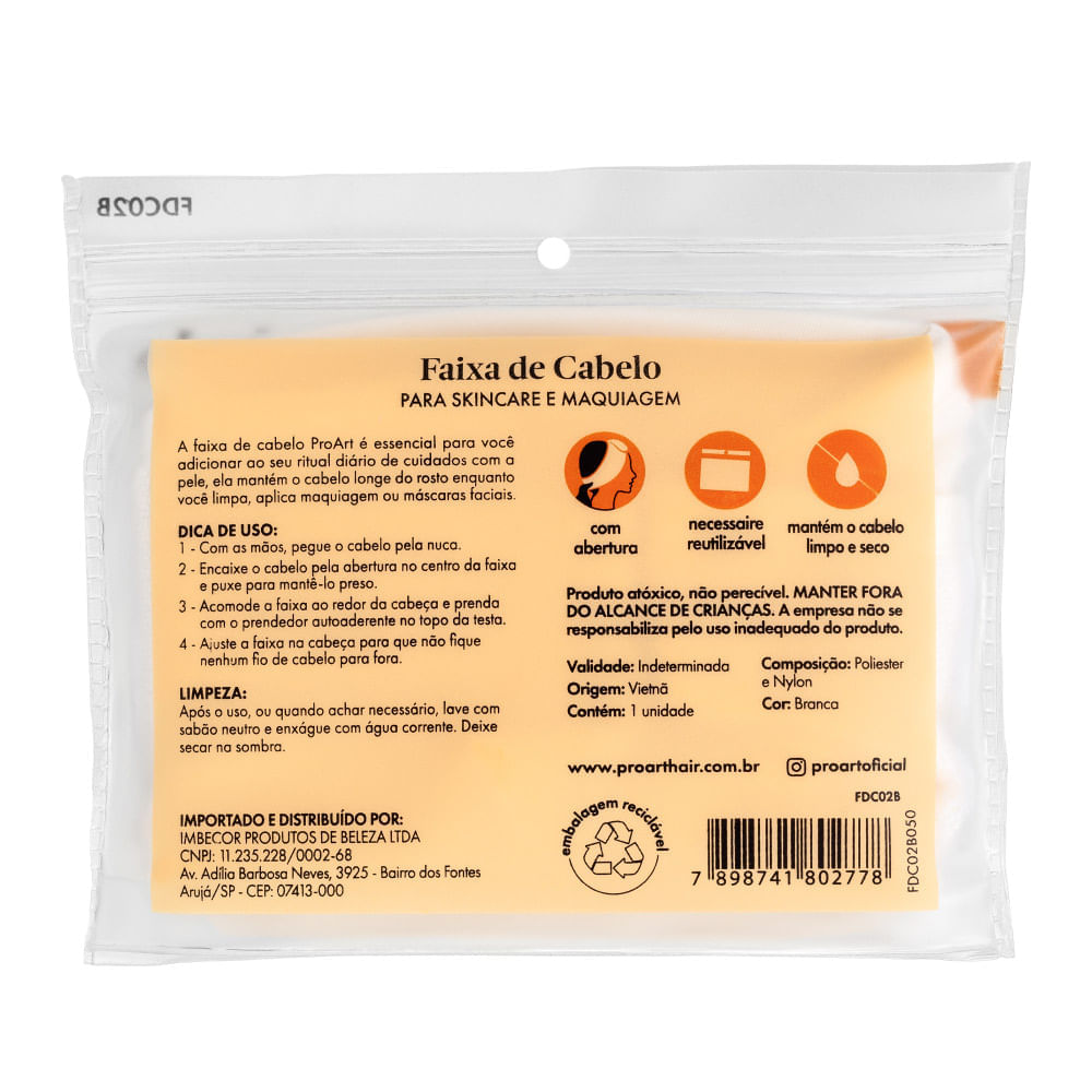 Faixa de Cabelo  ProArt Branco