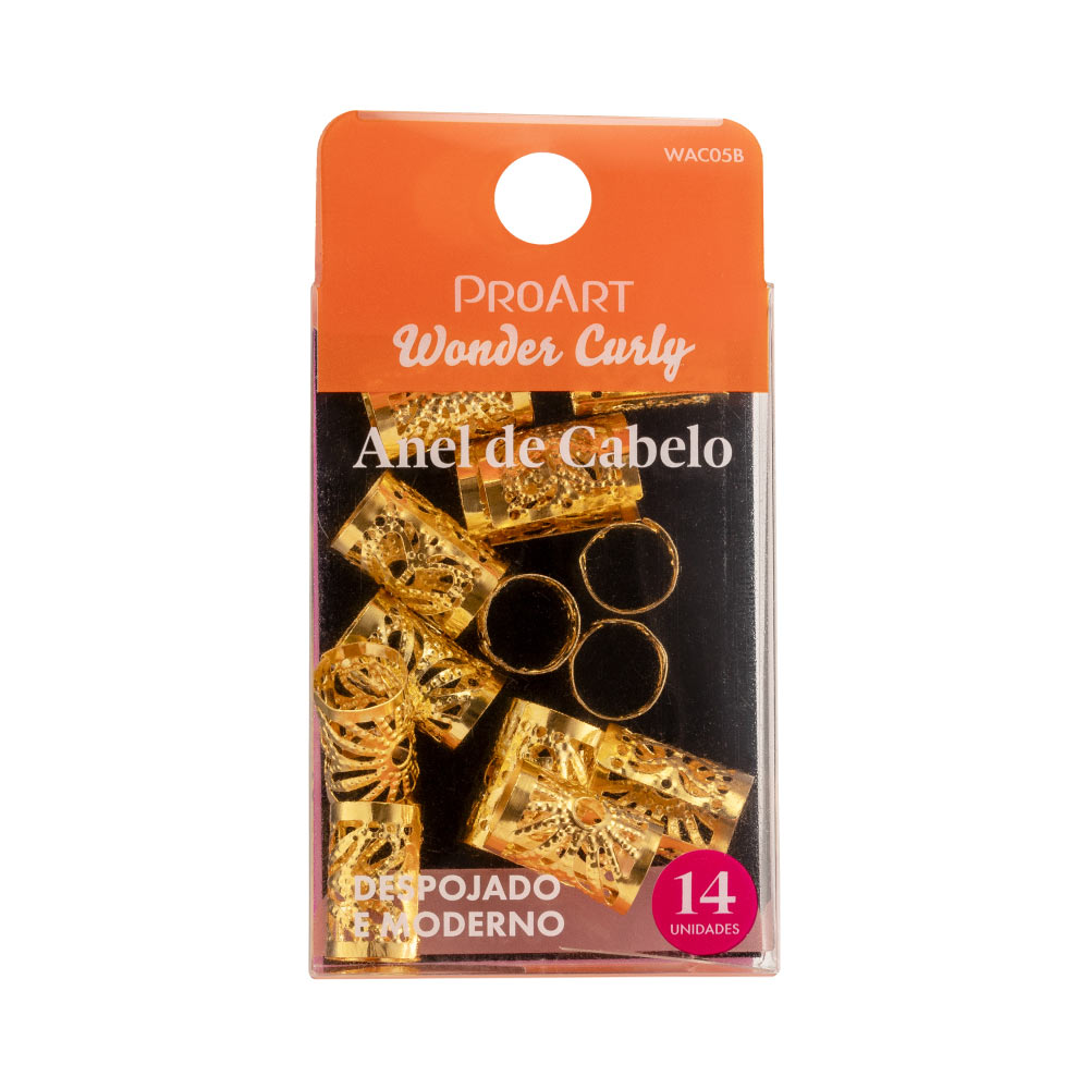 Anel De Cabelo Golden Classy 14 Unidades  Proart Dourado