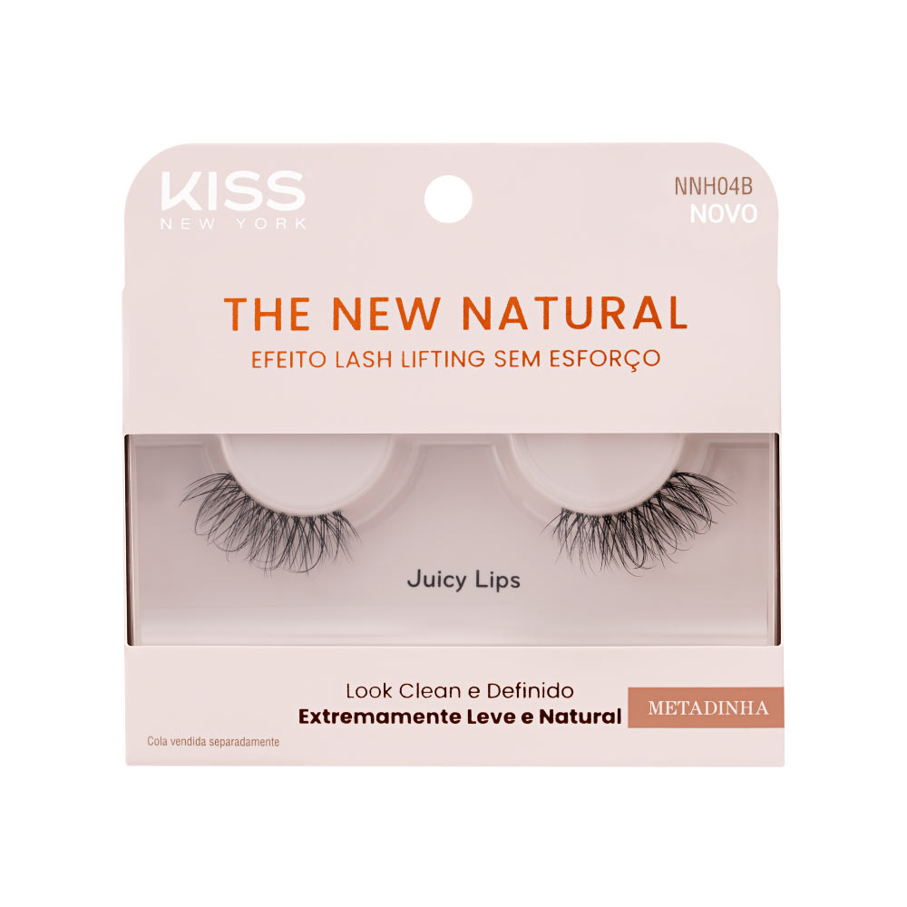 Cílios Postiços The New Natural Metadinha Juice Lips  Kiss New York Única
