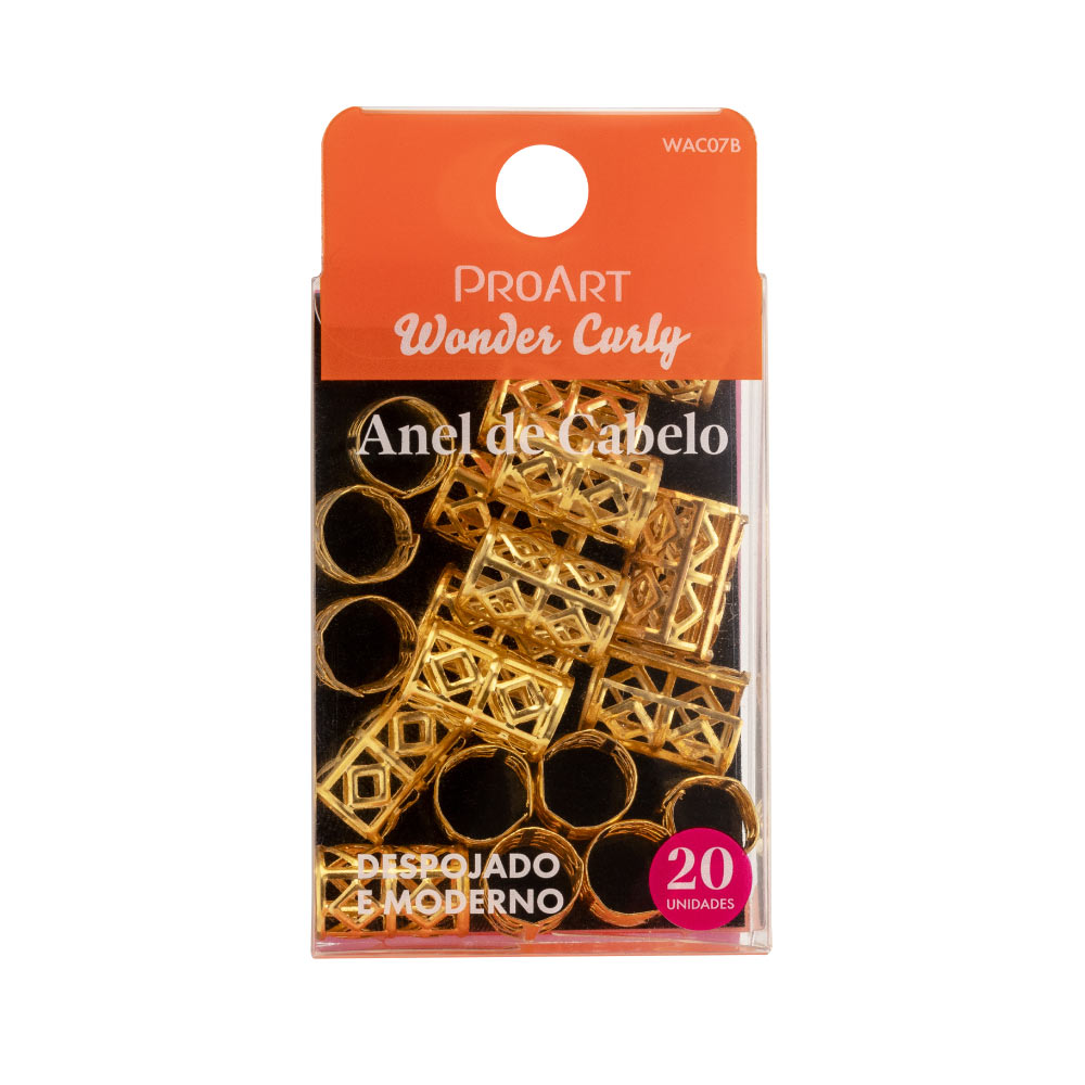 Anel De Cabelo Golden Stylish 20 Unidades  Proart Dourado
