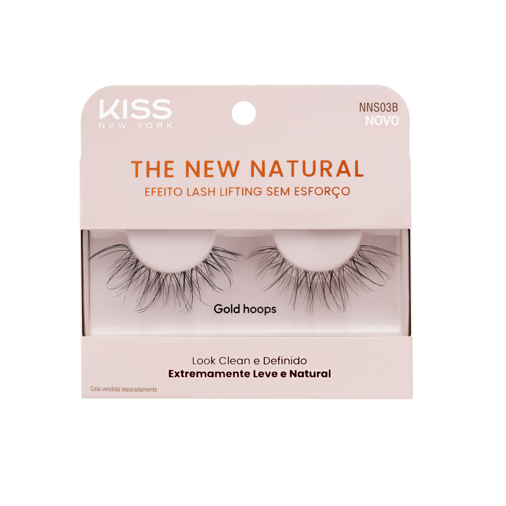 Cílios Postiços The New Natural Gold Hoops  Kiss New York Única