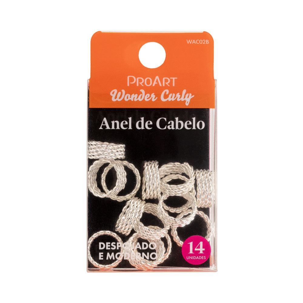 Anel De Cabelo Silver Stylish 14 Unidades  Proart Prata