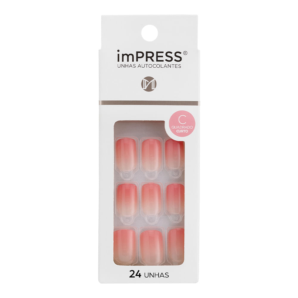 Unha Postiça Autocolante imPRESS Nude Sucessful Rose   Kiss New York Sucessful Rose