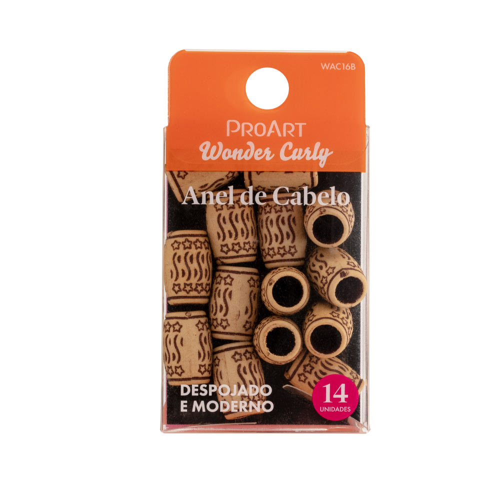 Anel De Cabelo Brown Plastic 14 Unidades  Proart Marrom