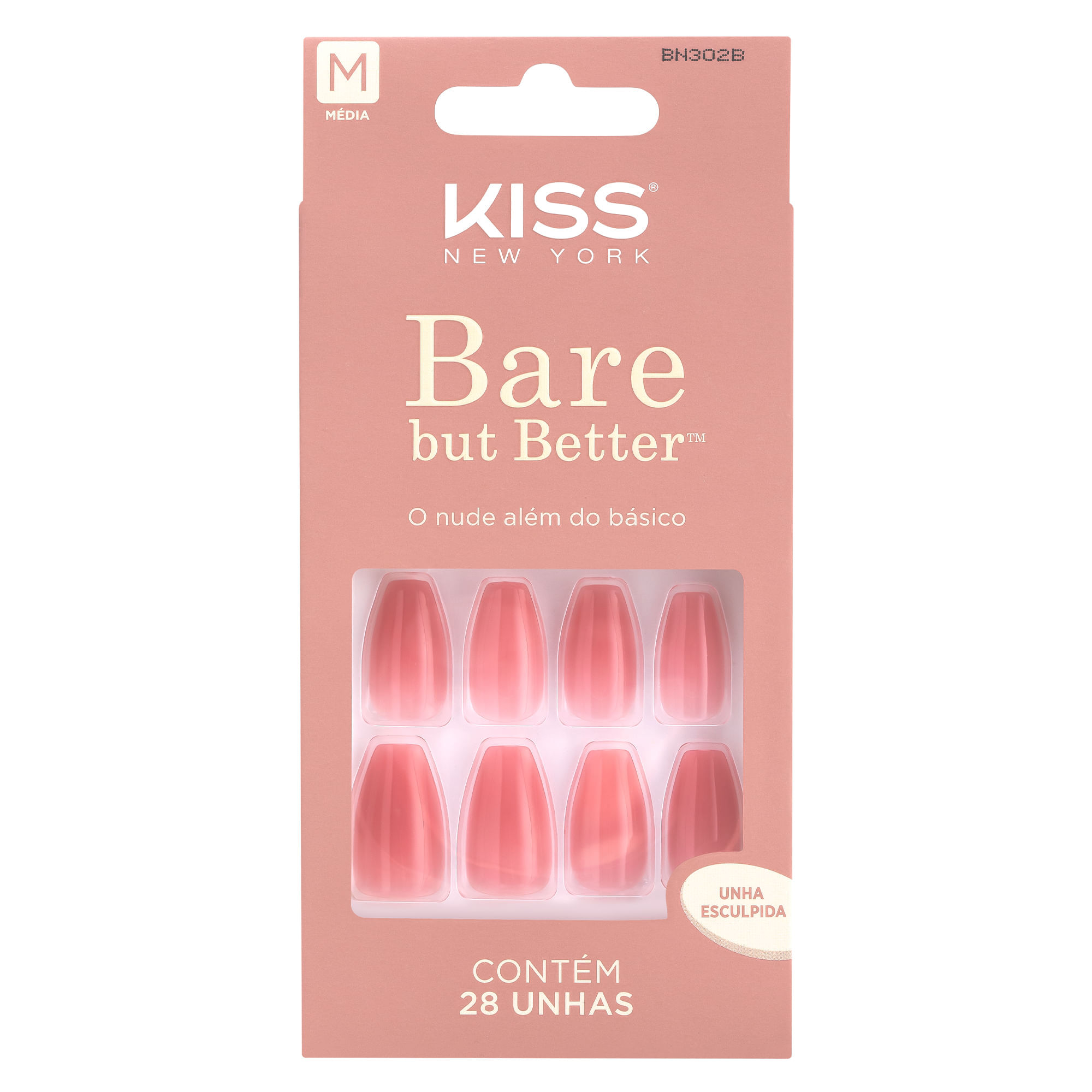 Unha Postiça Sem Cola Bare But Better Nude Nude  Kiss New York Nude