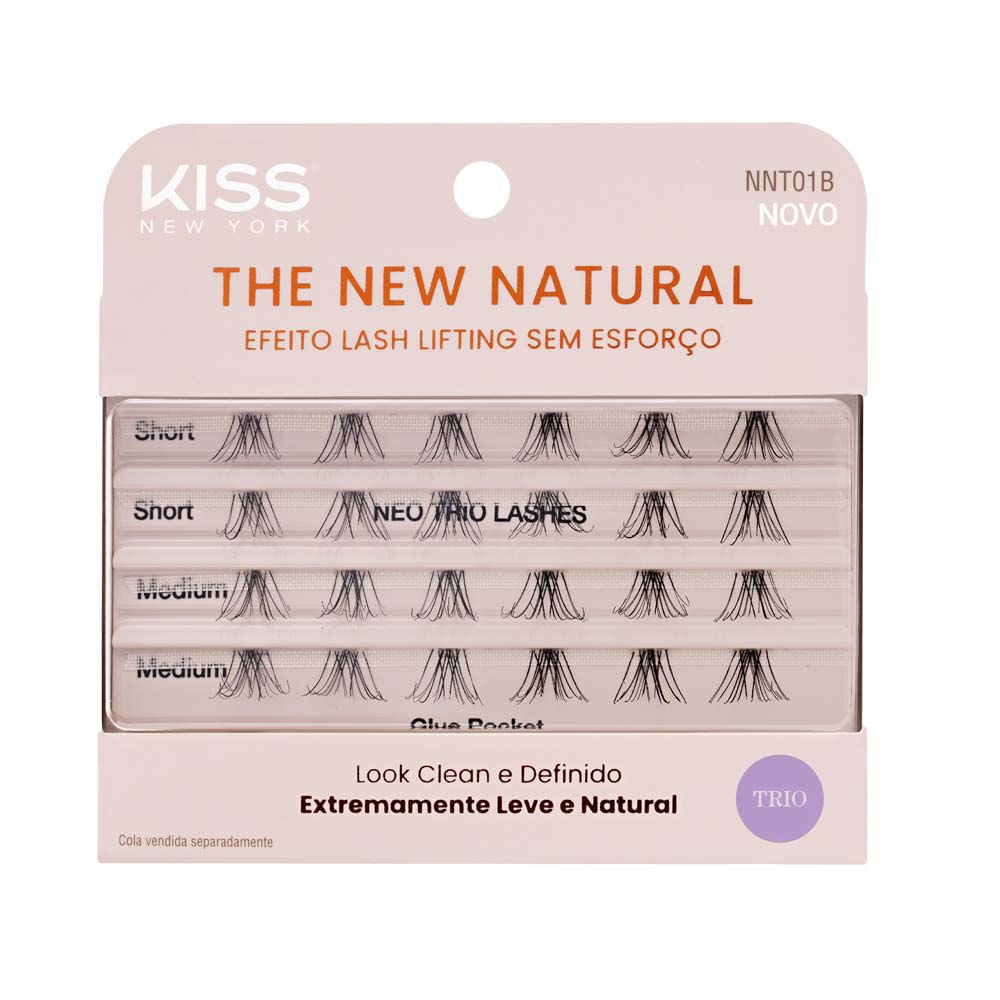 Cílios Postiços The New Natural Inteiriços Trio 01  Kiss New York Única