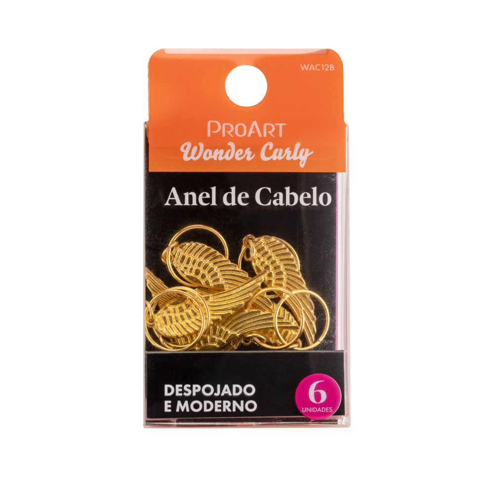 Anel De Cabelo Golden Wing 6 Unidades  Proart Dourado