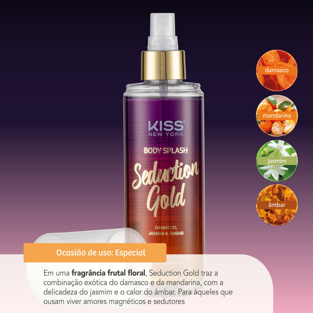 Body Splash Seduction Gold  Kiss New York 200ml