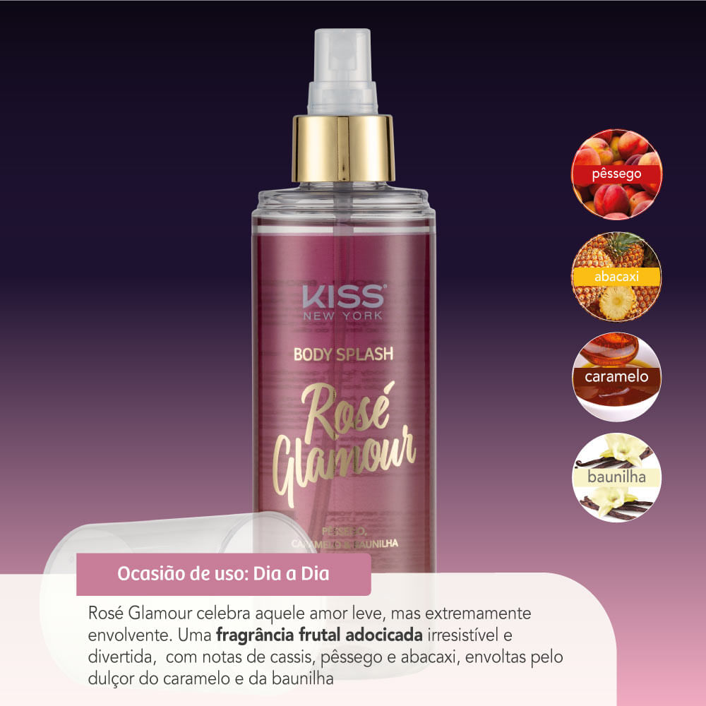 Body Splash Rose Glamour  Kiss New York Rose Glamour