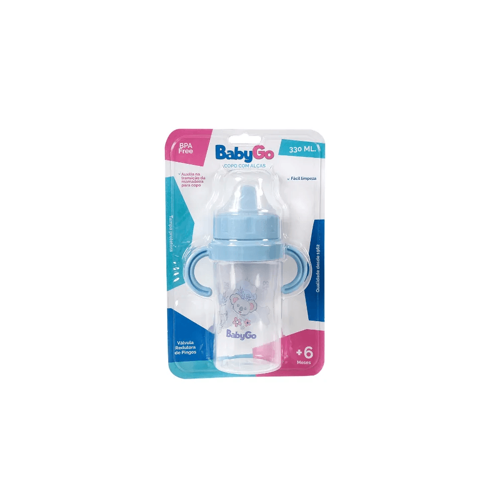 Copo De Transição Infantil Com Redutor de Pingo Azul Coala 330ml