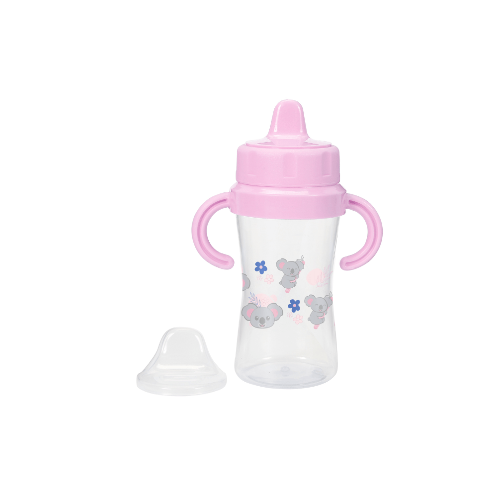 Copo De Transição Infantil Com Redutor de Pingo 330ml Rosa Coala