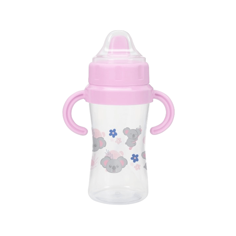 Copo De Transição Infantil Com Redutor de Pingo 330ml Rosa Coala
