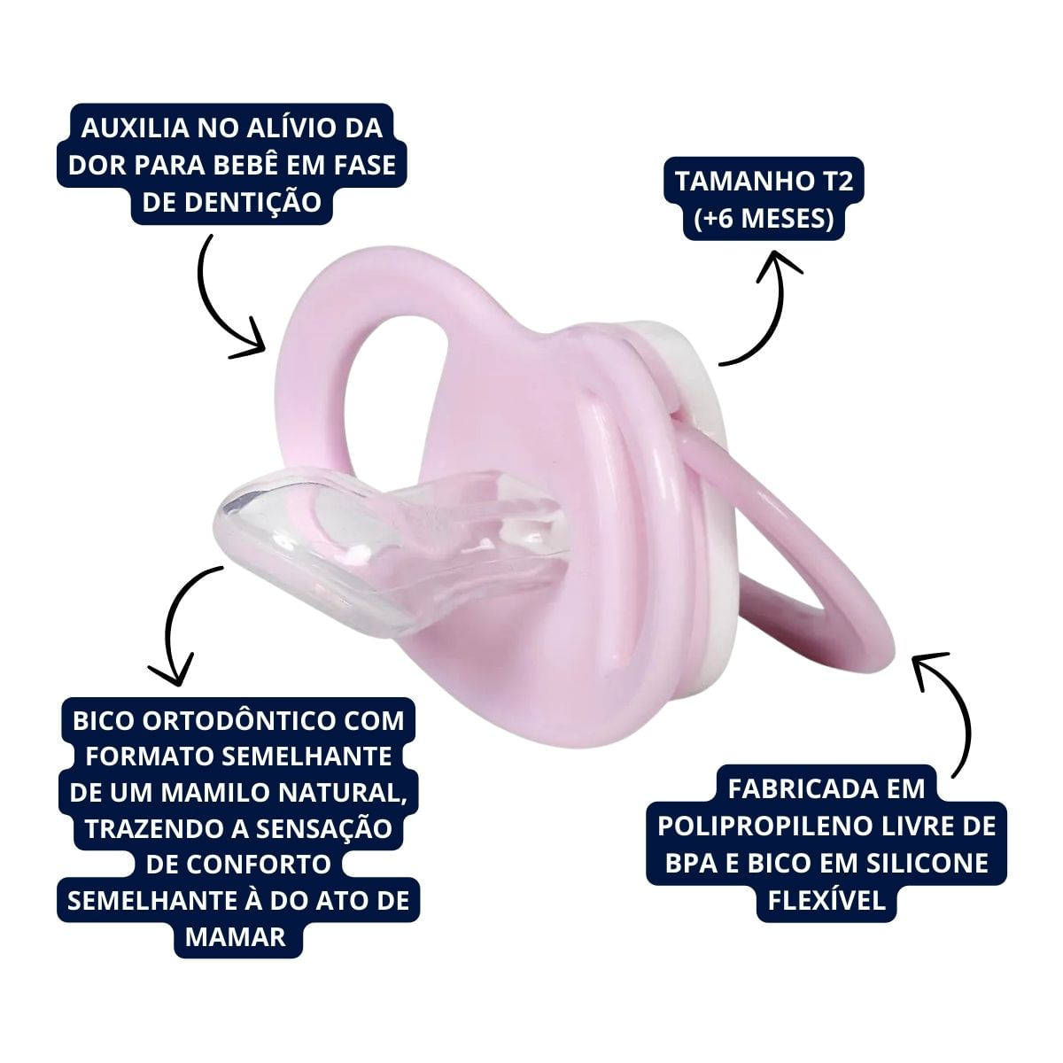 Chupeta T2 Menina Coala Com Bico Ortondontico de Silicone