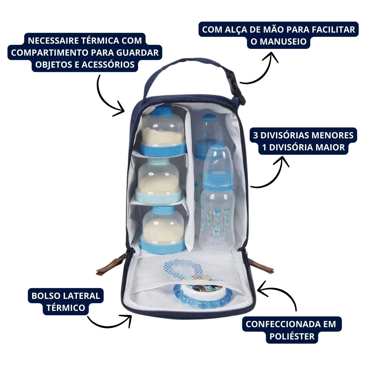 Necessaire Infantil Térmica Decorada Mickey com Divisórias Babygo
