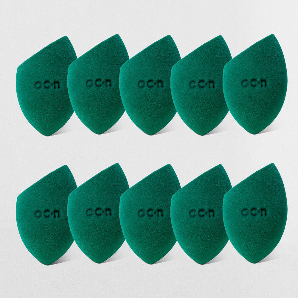 Kit Esponjas de Maquiagem  Flat Blend Verde Océane Purple (10 Produtos)