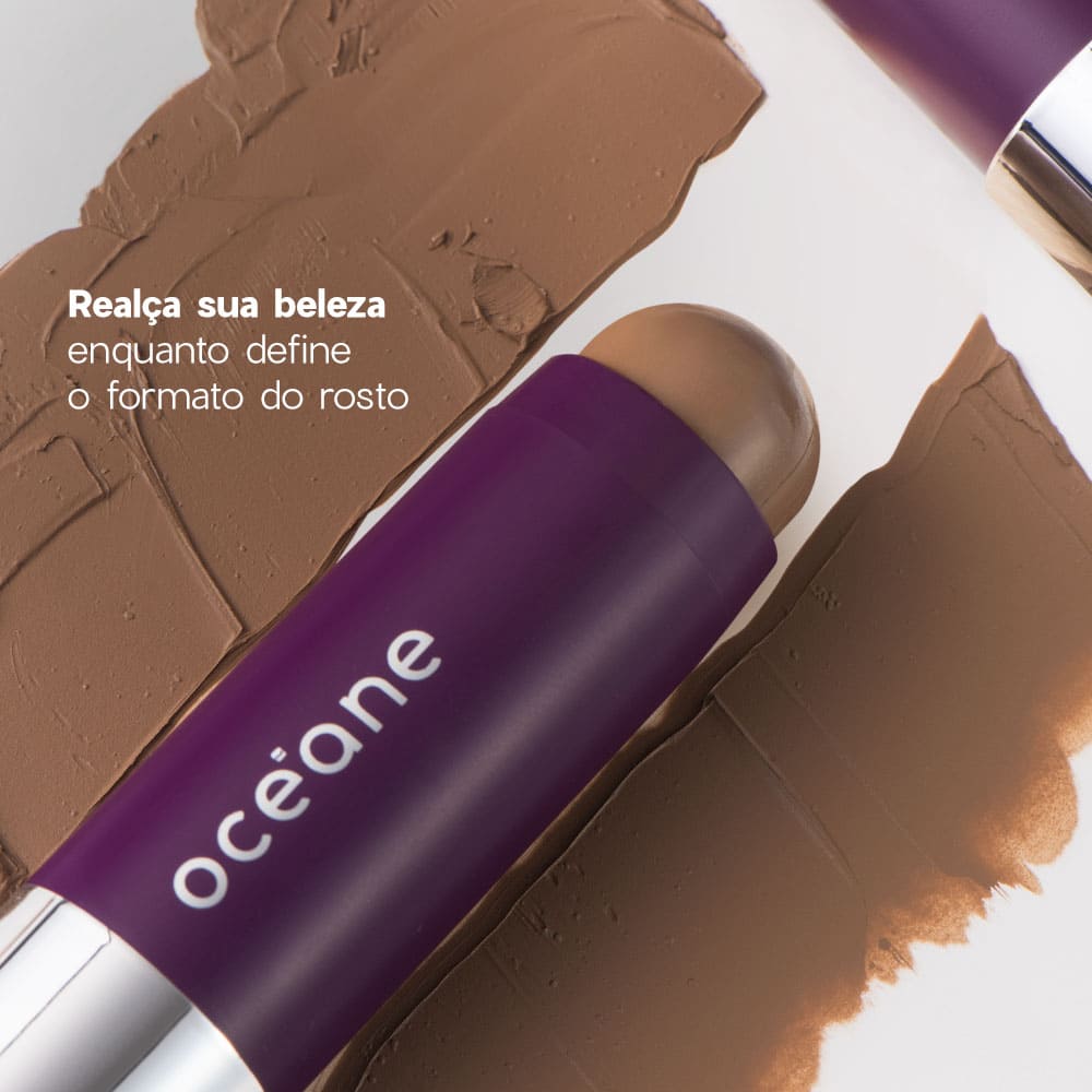 Contorno em Bastão Marrom Médio Contour Stick Océane Purple 6g Cor Caramel