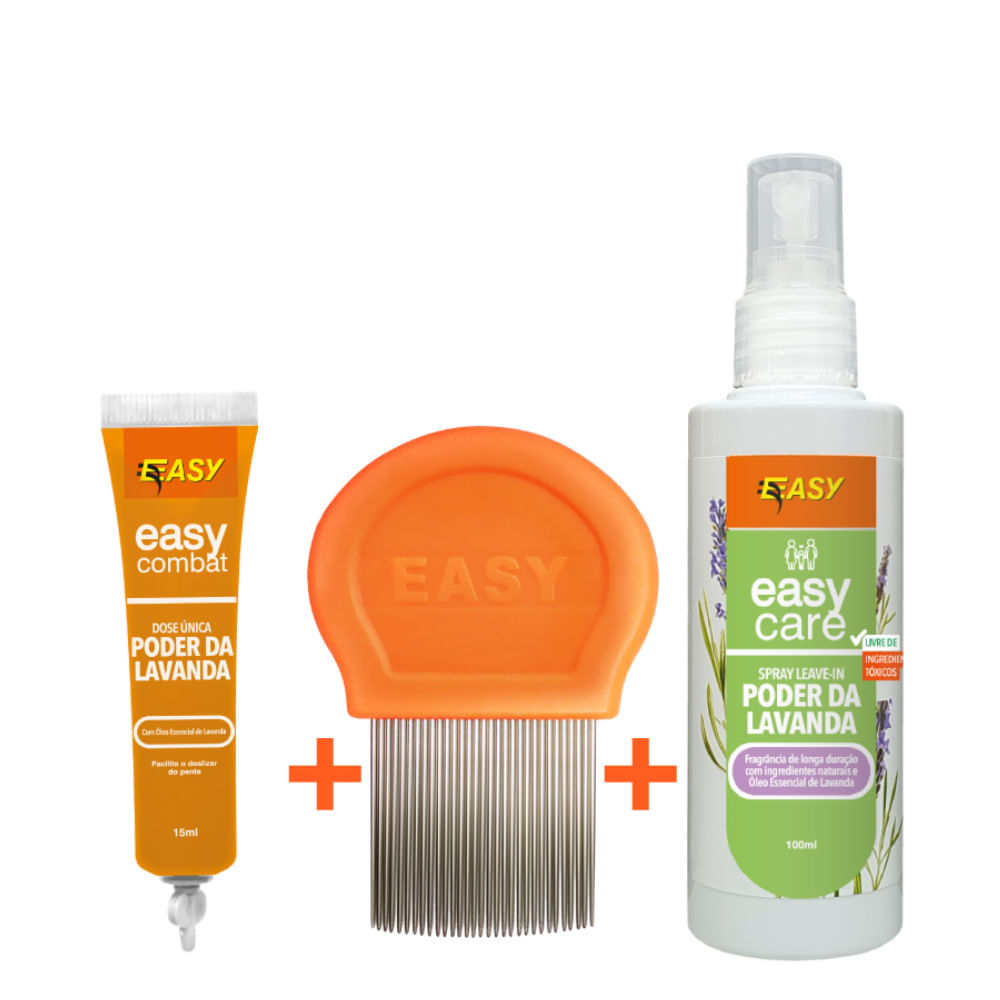 Kit Básico: Bisnaga Dose Única Combate + Pente Polímero (cores&nbsp;sortidas) + Spray Leave-in Repelente