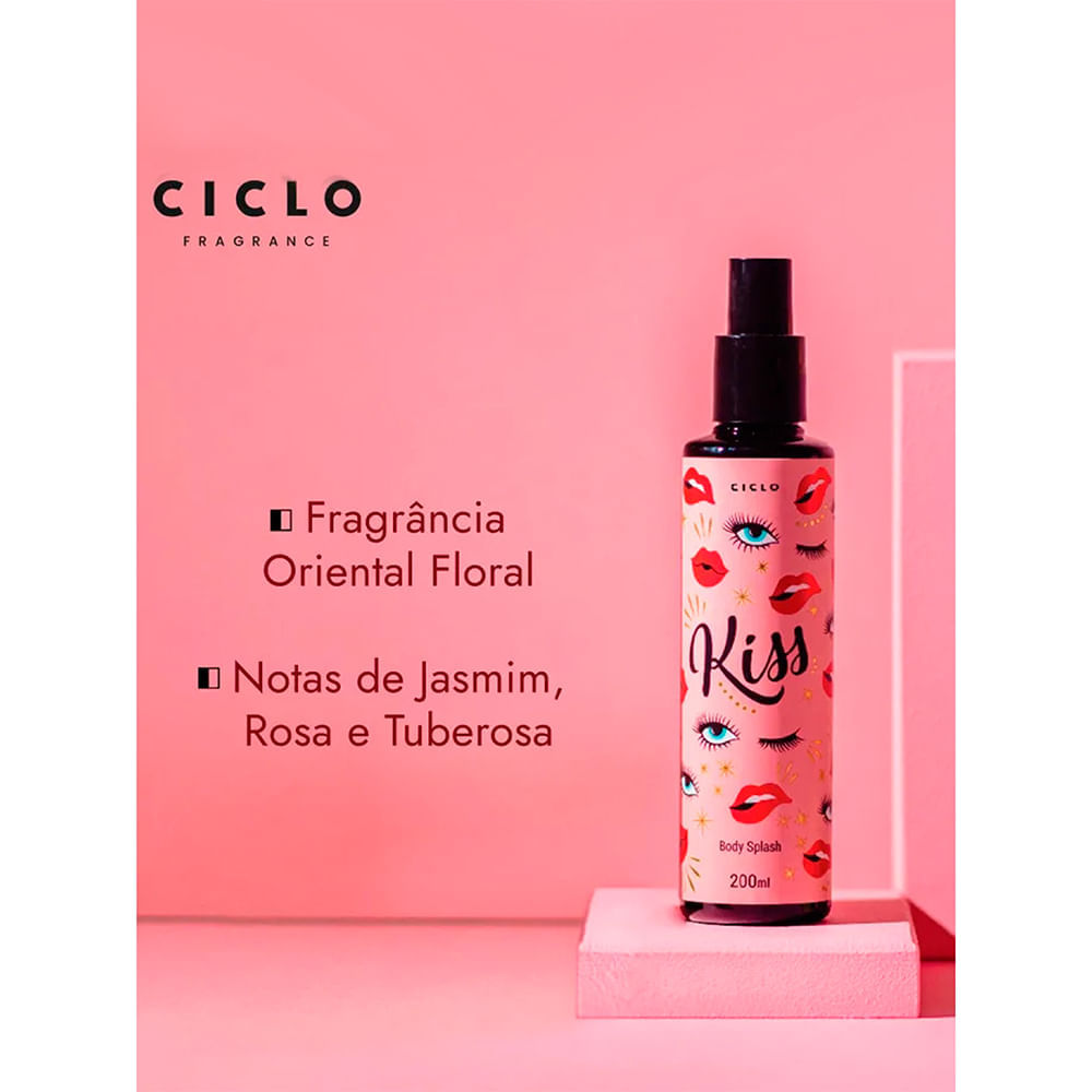Kit Ciclo Kiss Body Splash 100ml + Kiss You More Body Splash 100ml + Estojo