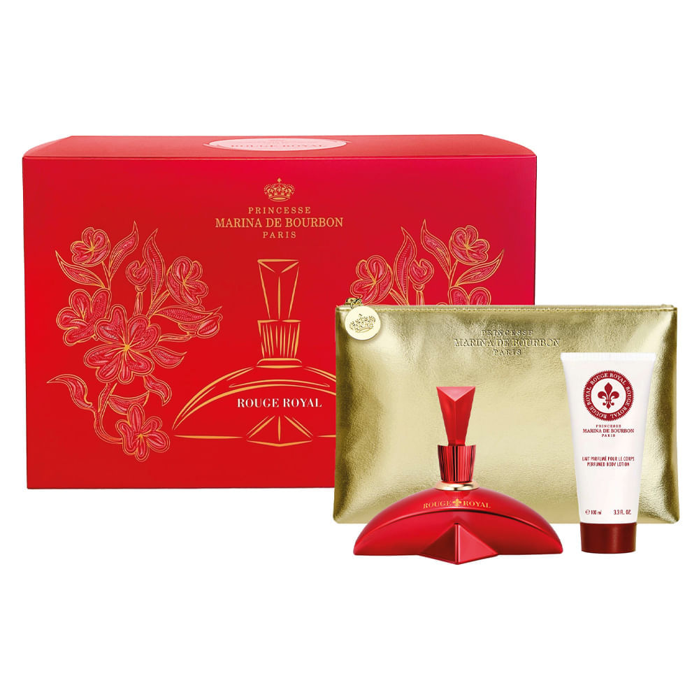 Kit Marina de Bourbon Rouge Royal Edp Perfume Feminino 100ml + Loção Corporal 100ml + Necessaire
