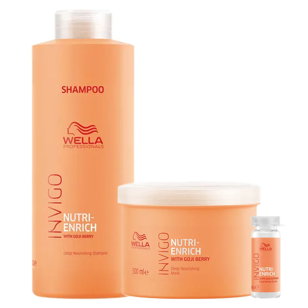 Wella Professionals Invigo Nutri Enrich Kit   Shampoo + Máscara + Sérum Reparador