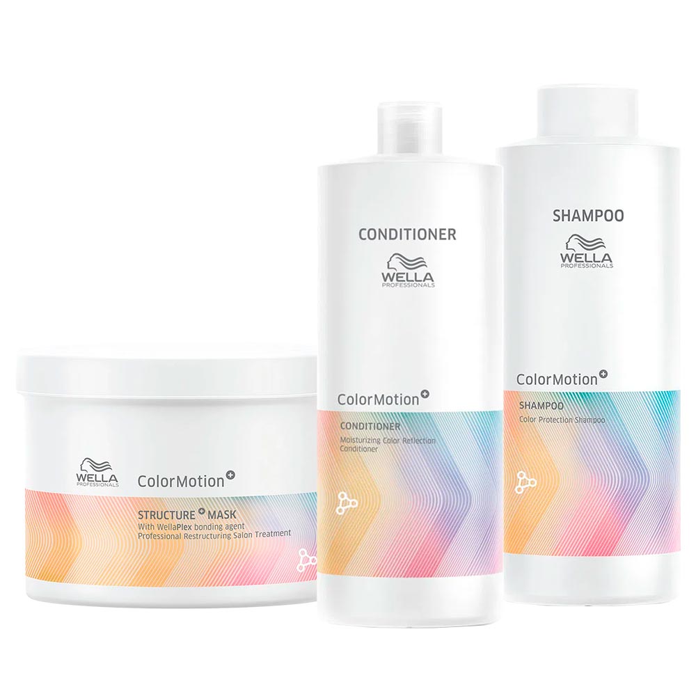 Wella Color Motion Profissional Kit – Shampoo + Condicionador + Máscara