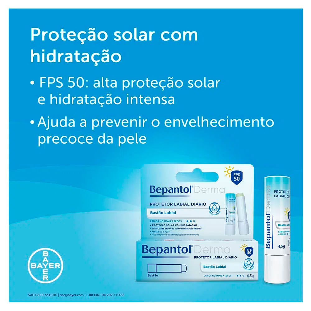 Bepantol Kit – Protetor Labial FPS50 4,5g + Loção Facial Revitalizante FPS25 50ml + Gel de Limpeza Facial 200ml