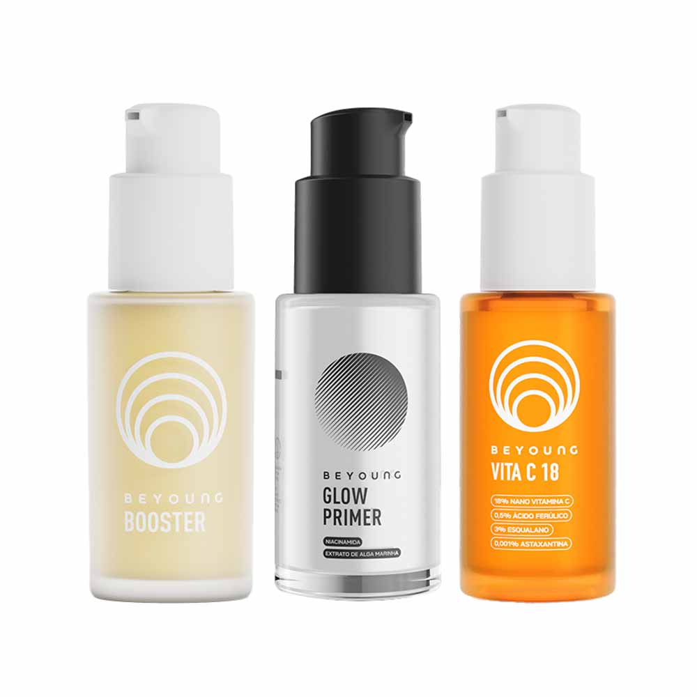 Beyoung Kit   Booster + Primer + Vita C 18 Para Rejuvenescimento Facial