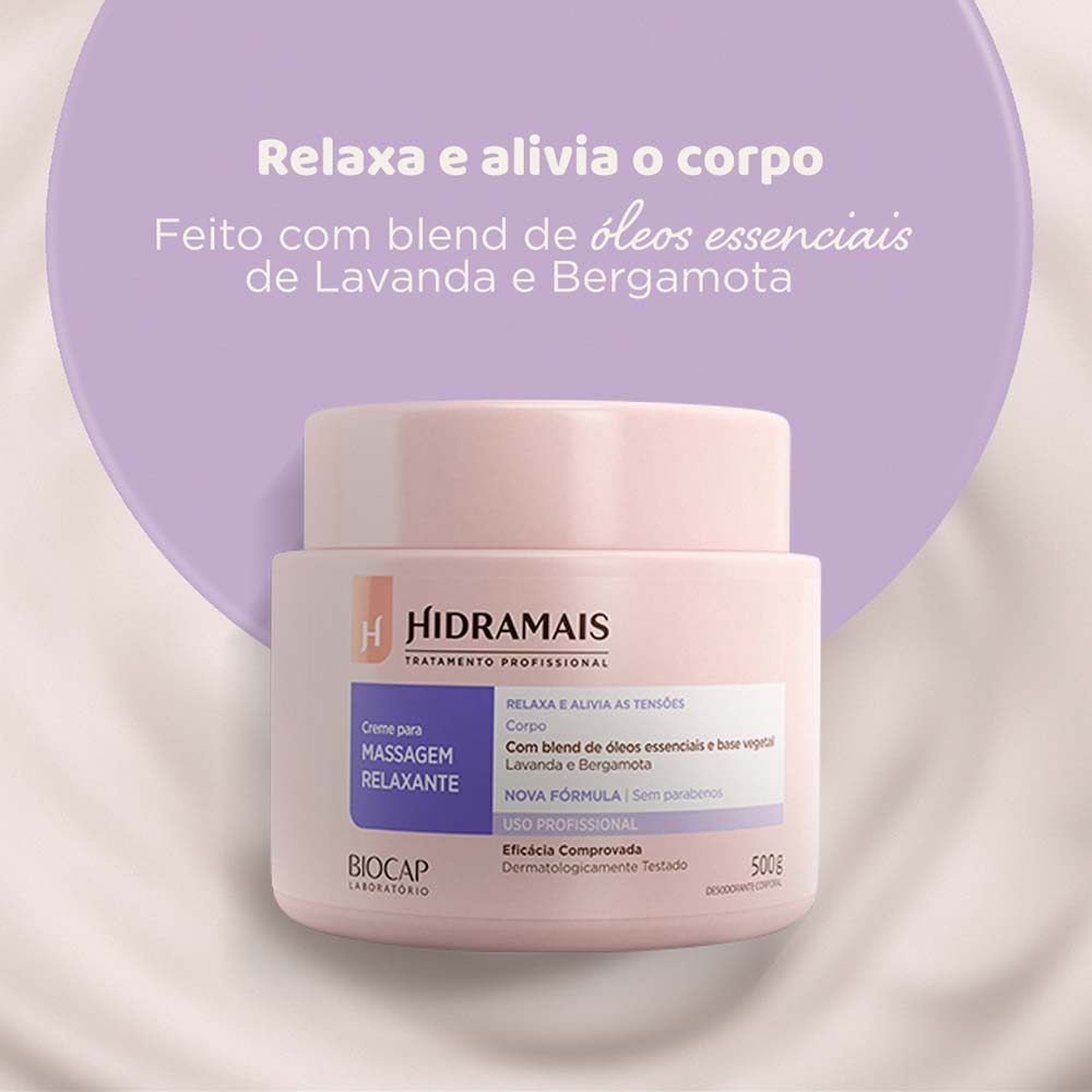 Creme para massagem Hidramais Relaxante