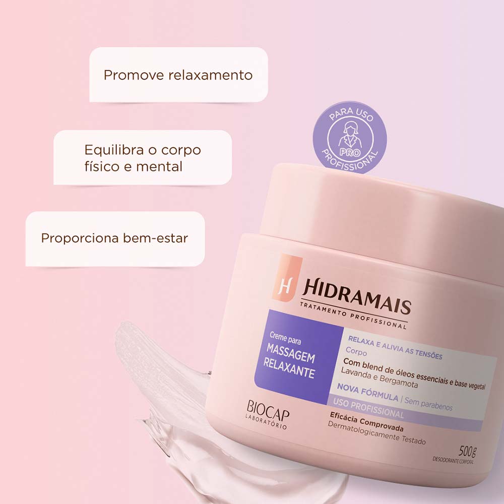 Creme para massagem Hidramais Relaxante
