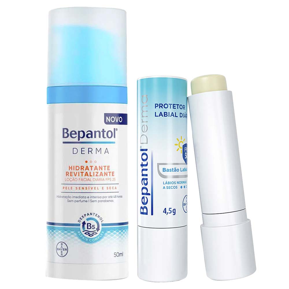 Bepantol Kit – Protetor Labial FPS50 4,5g + Loção Facial Revitalizante FPS25 50ml