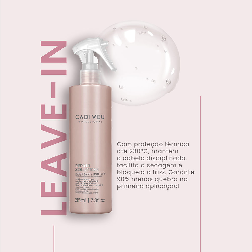 Leave-in Fluído Cadiveu Professional Repair Solution 215 ml