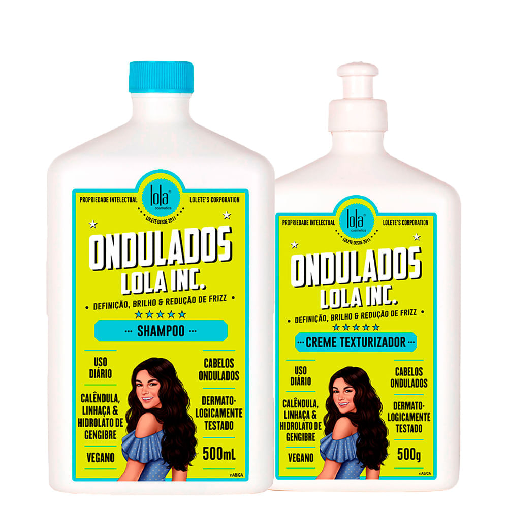 Kit Lola Cosmetics Ondulados Shampoo 500 Ml + Creme Texturizador 500 G
