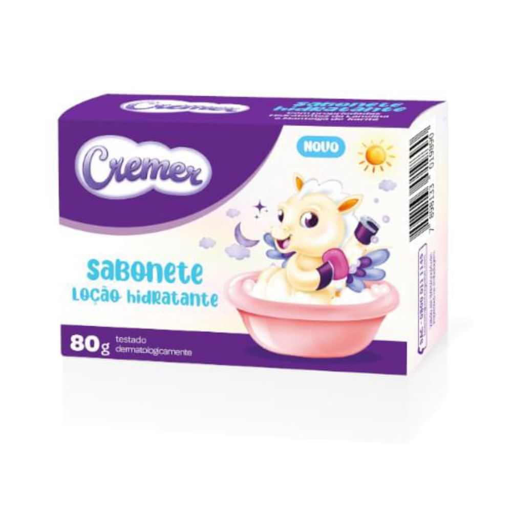 Sabonete infantil barra loção hidratante cremer 80g