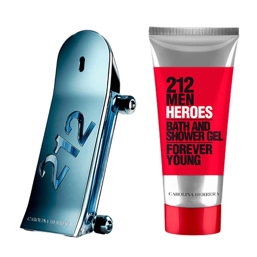 Kit Carolina Herrera 212 Heroes Men  Eau de Toilette 90ml + Shower Gel 100ml