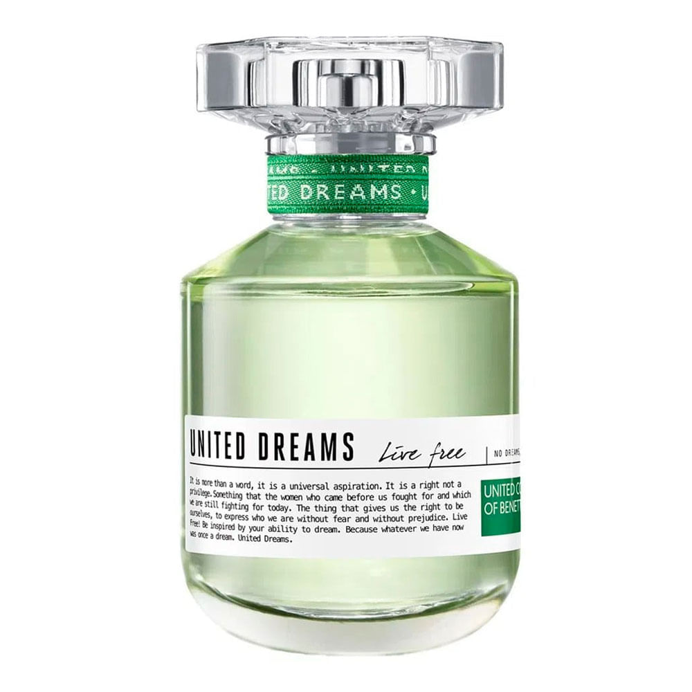 Benetton United Dreams Live Free Eau de Toilette  Perfume Feminino 80ml
