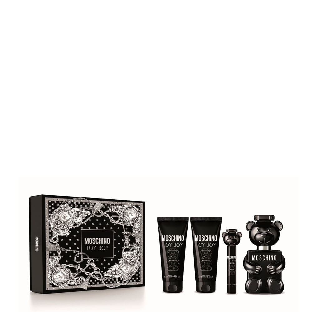 Kit Moschino Toy Boy EdP - Perfume Masculino 100ml + Loção Corporal + Pós-Barba + Travel Size