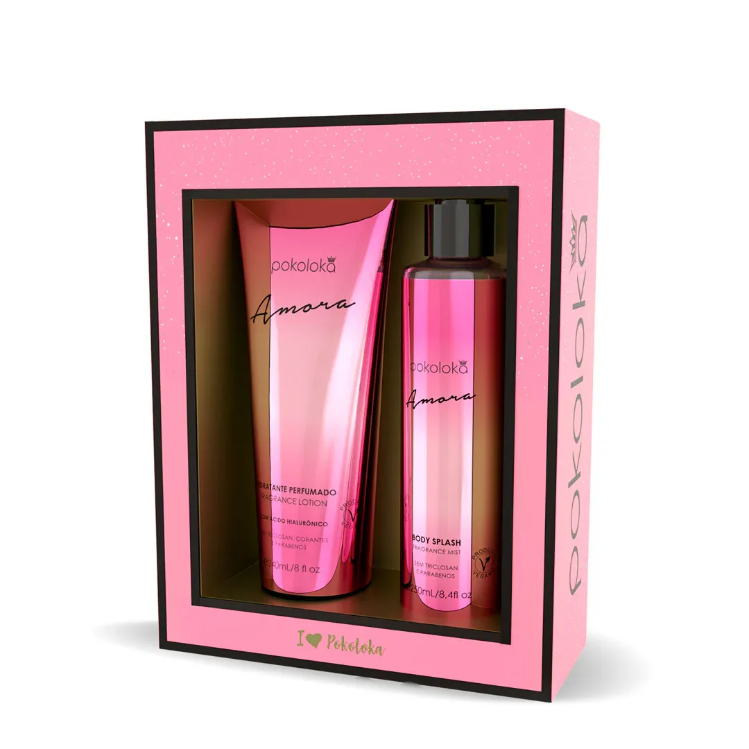 Kit Amora Pokoloka Body Splash 250ml + Hidratante Perfumado 240ml