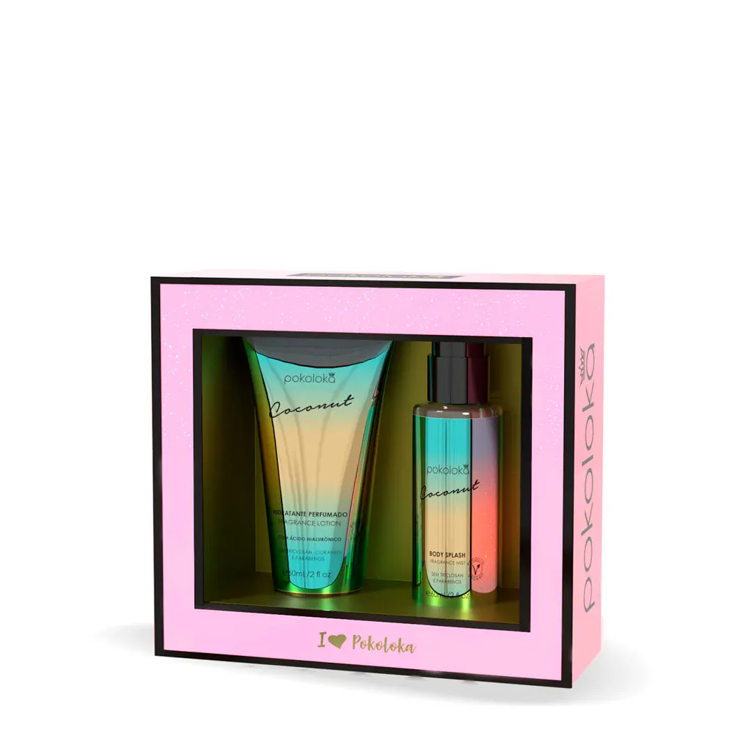 Kit Coconut Pokoloka Body Splash 60ml + Hidratante Perfumado 60ml