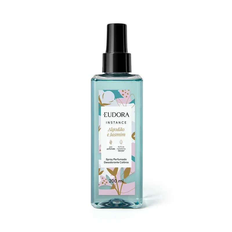 Spray Perfumado Desodorante Colônia Instance Algodão e Jasmim Eudora 200ml