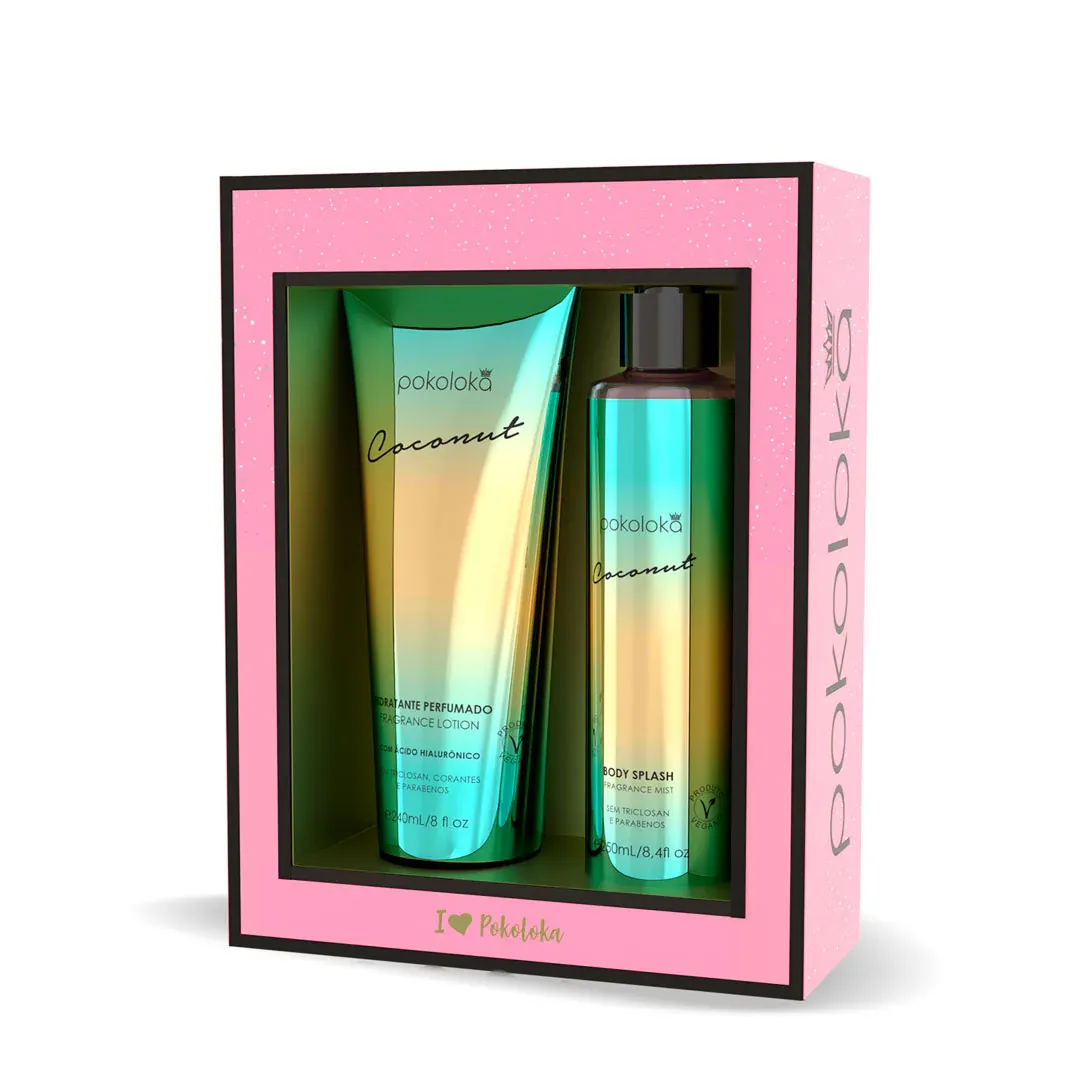 Kit Coconut Pokoloka Body Splash 250ml + Hidratante Perfumado 240ml