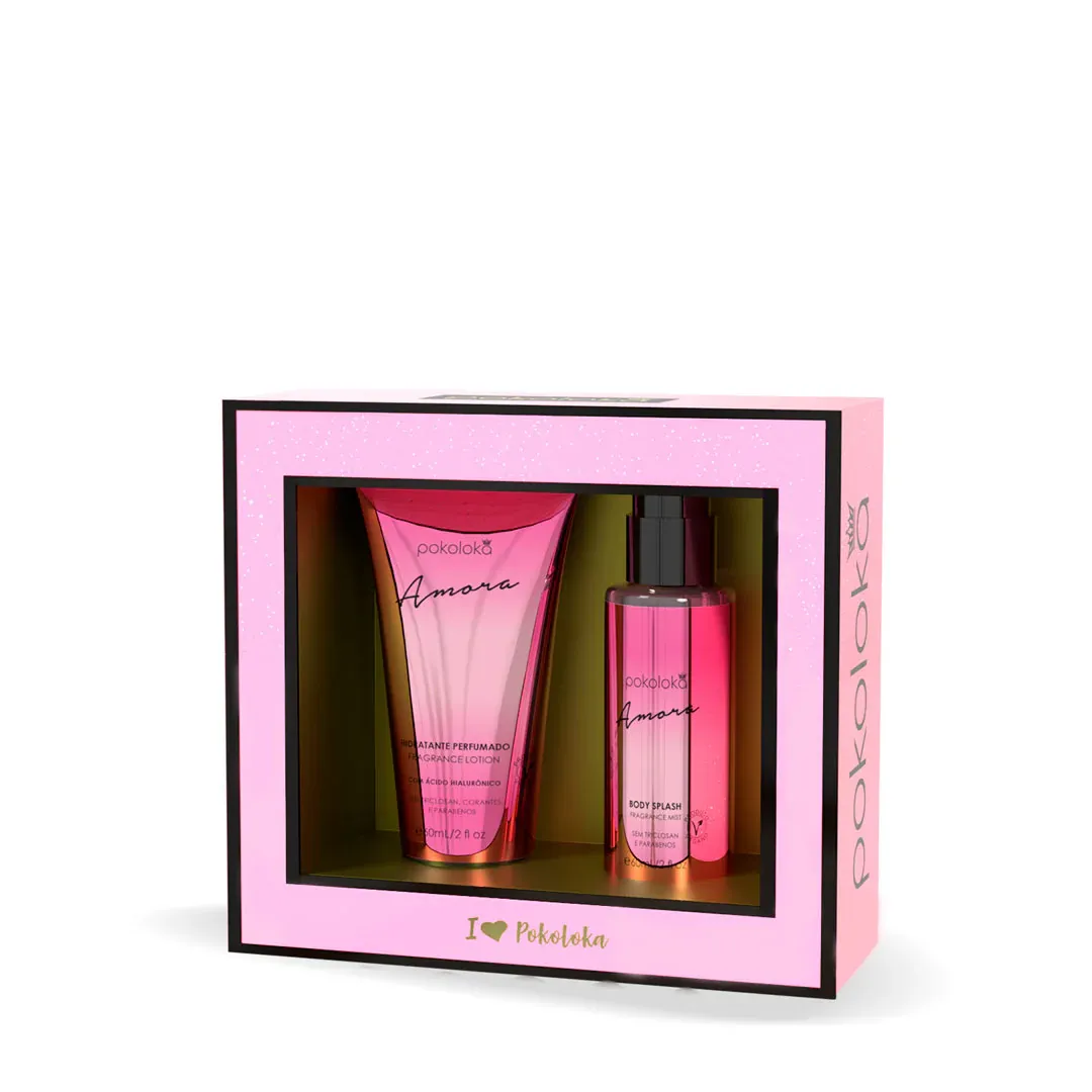 Kit Amora Pokoloka Body Splash 60ml + Hidratante Perfumado 60ml