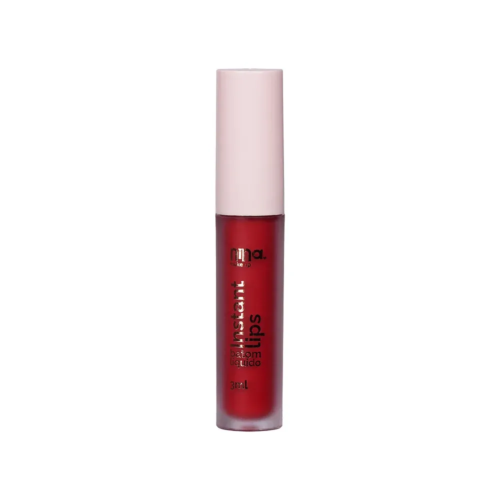 Batom Liquido Matte Instant Lips Rubi Nina MakeUp 3ml