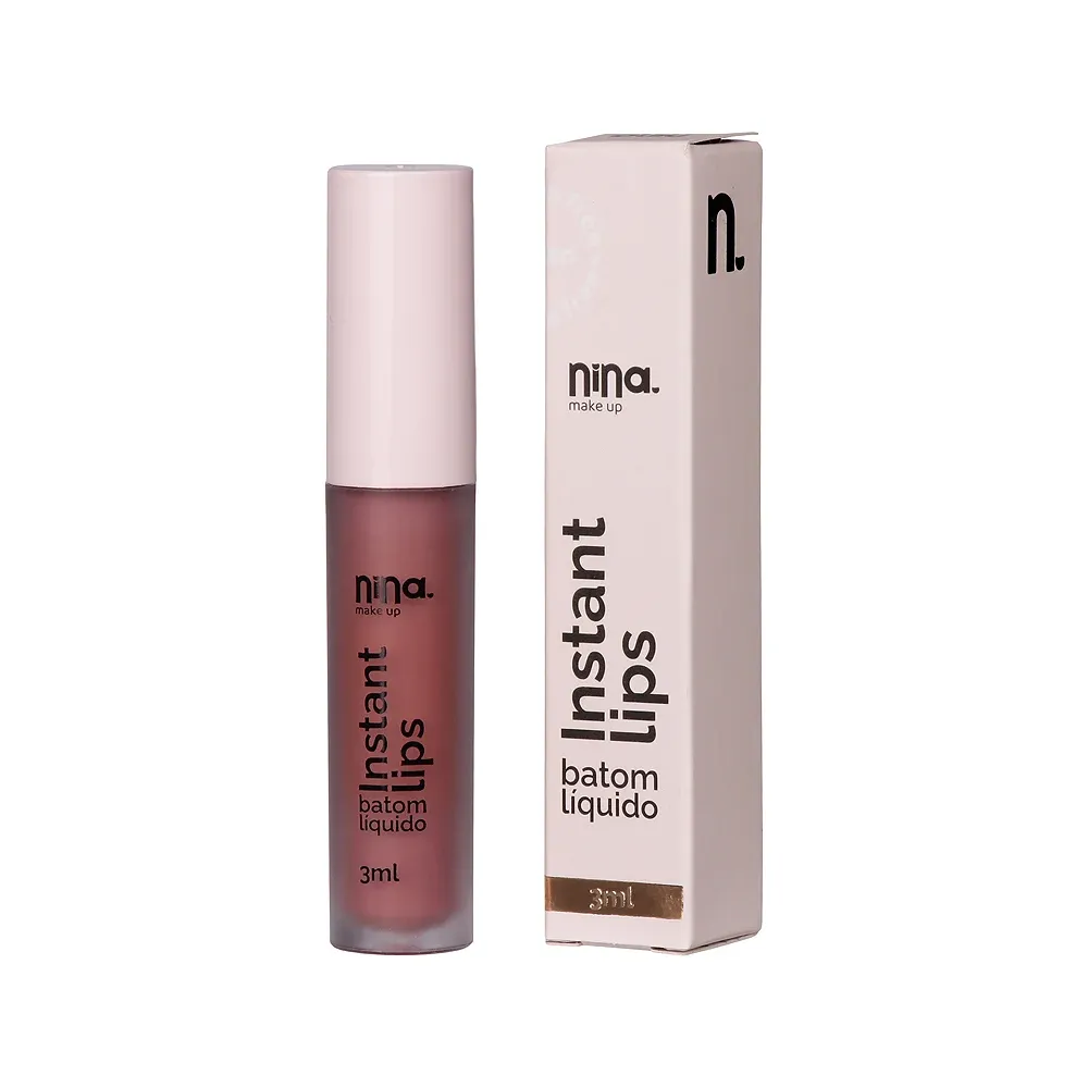 Batom Líquido Matte Instant Lips Nina MakeUp Cor Bride 3ml