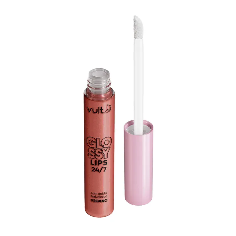 Gloss Labial Pêssego Cintilante Glossy Lips 24/7 Vult