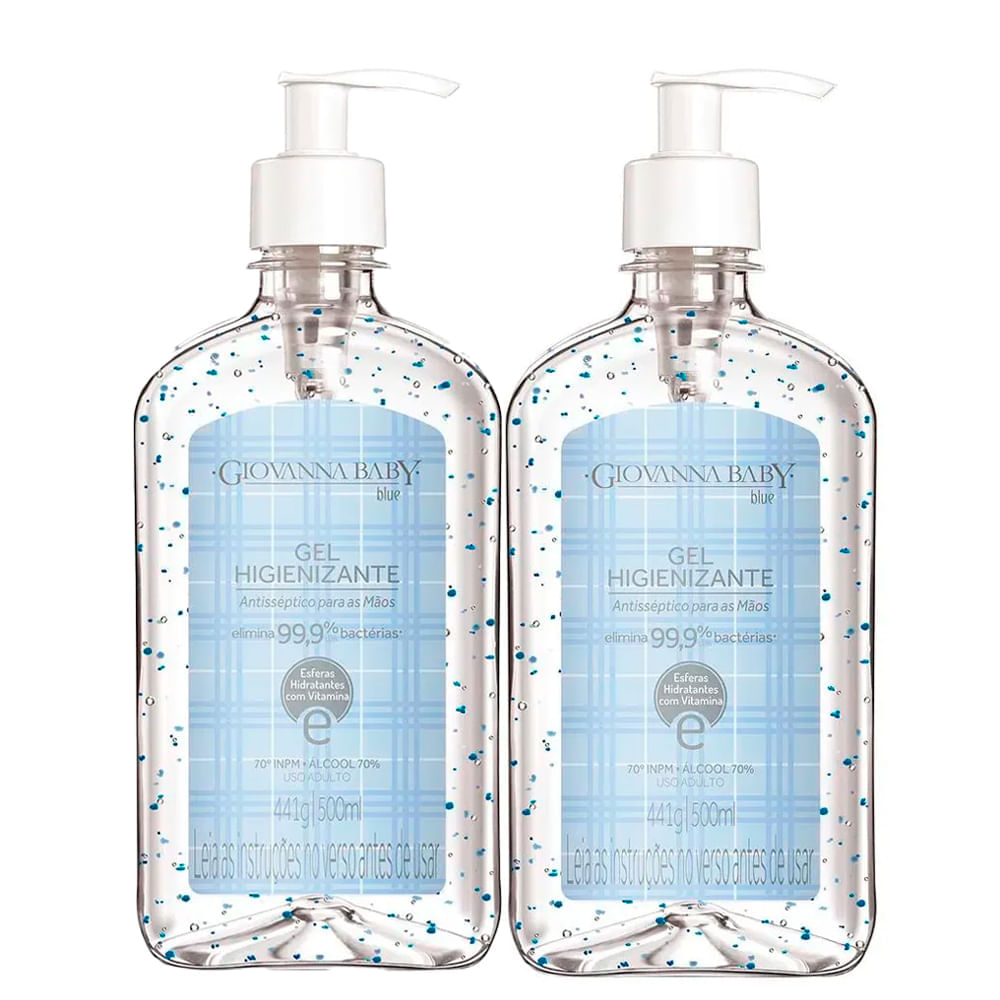 Kit Gel Higienizante Giovanna Baby Blue 500ml - 2 Unidades
