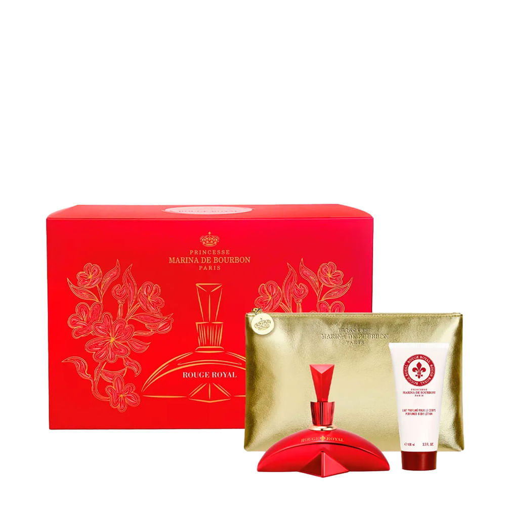 Kit Marina de Bourbon Rouge Royal Eau de Parfum Perfume Feminino 100ml + Body L. 100ml + Necessaire