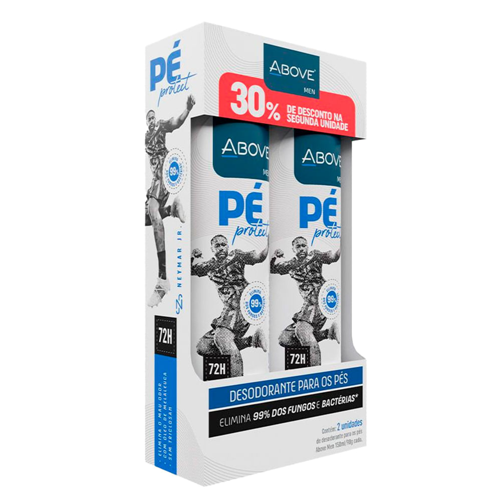 Kit Antisséptico Para Os Pés Above Protect Neymar Men Com 2 Unidades 150ml