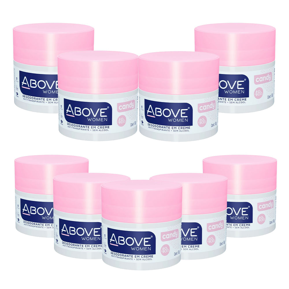 Kit Desodorante Em Creme Above Candy 50g - 9 Unidades