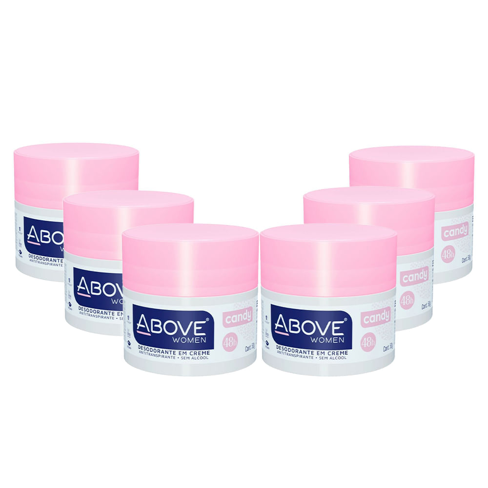 Kit Desodorante Em Creme Above Candy 50g - 6 Unidades
